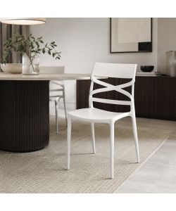 Domo Mea Sedia Flow Bianca  - Design Moderno e Comfort - 45x54x85 cm