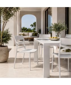 Domo Mea Sedia Flow Bianca  - Design Moderno e Comfort - 45x54x85 cm