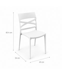 Domo Mea Sedia Flow Bianca  - Design Moderno e Comfort - 45x54x85 cm