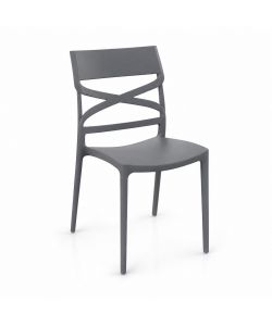 Domo Mea Sedia Flow in Polipropilene Grigio - Design e Comfort - 45x54x85 cm