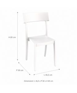 Domo Mea Sedia Milly Bianca in Polipropilene per Interni ed Esterni - 46,5x50x85 cm