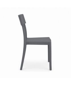 Domo Mea Sedia Milly in Polipropilene Grigio Metallo - Ideale per Interni ed Esterni