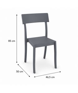 Domo Mea Sedia Milly in Polipropilene Grigio Metallo - Ideale per Interni ed Esterni
