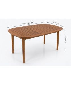 Domo Mea Tavolo Estensibile Ischia Acacia Oliato 180-240 cm Giardino