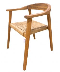 Domo Mea Poltrona Tropea Intrecciata in Legno di Acacia 59x63 H74 cm per Giardino e Terrazzo