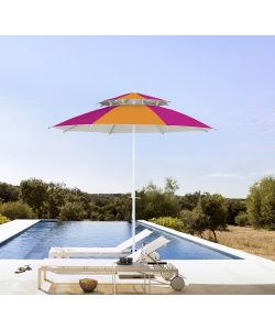 Dr. C. Ombrellone da Spiaggia Antivento 240cm Fucsia-Arancio con Protezione UV50+