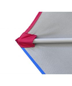 Ombrellone Antivento da Giardino 220 cm con Camino Struttura in Ferro Verde e Blu - Dr. C