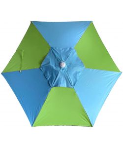 Ombrellone Antivento da Giardino 220 cm con Camino Struttura in Ferro Verde e Blu - Dr. C