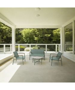 Domo Mea Salotto da Giardino Best Green - Divano Poltrone Tavolino Textilene Verde