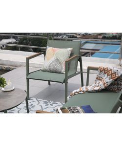 Domo Mea Salotto da Giardino Best Green - Divano Poltrone Tavolino Textilene Verde