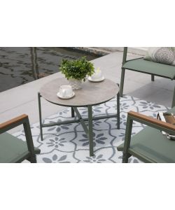 Domo Mea Salotto da Giardino Best Green - Divano Poltrone Tavolino Textilene Verde