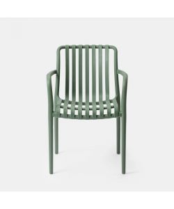Domo Mea Sedia da giardino Breeze Verde Salvia con braccioli in Polipropilene