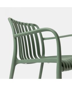 Domo Mea Sedia da giardino Breeze Verde Salvia con braccioli in Polipropilene