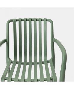 Domo Mea Sedia da giardino Breeze Verde Salvia con braccioli in Polipropilene