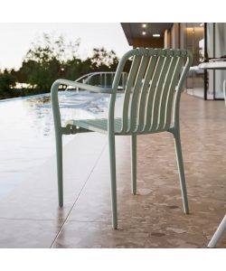 Domo Mea Sedia da giardino Breeze Verde Salvia con braccioli in Polipropilene