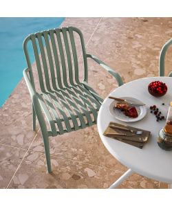 Domo Mea Sedia da giardino Breeze Verde Salvia con braccioli in Polipropilene