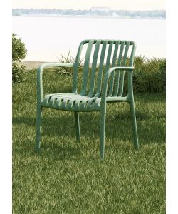 Domo Mea Sedia da giardino Breeze Verde Salvia con braccioli in Polipropilene