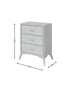 Domo Mea Cassettiera 3 Cassetti Grigio Chiaro - Design Moderno e Pratico