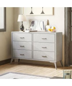 Domo Mea Cassettiera Moderna Grigio Chiaro - 6 Cassetti, Design Versatile