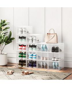 Domo Mea Set 2 Portascarpe 34x25x18,4 cm - Scarpiera Trasparente