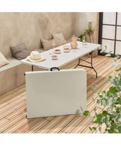 DR.C Tavolo Catering Pieghevole Bianco 180x70 cm - Facile Trasporto