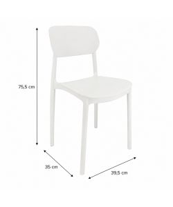 Domo Mea Sedia Mood Bianca Impilabile in Polipropilene h 75,5 cm