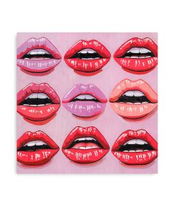 Domo Mea Dipinto Decorativo su Tela - Labbra - 30 x 30 cm