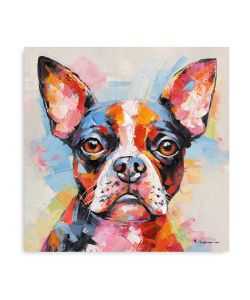 Domo Mea Dipinto Decorativo su Tela - Bulldog Francese - 45 x 45 cm