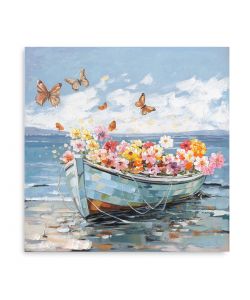 Domo Mea Dipinto Decorativo su Tela - Barca - 50 x 50 cm