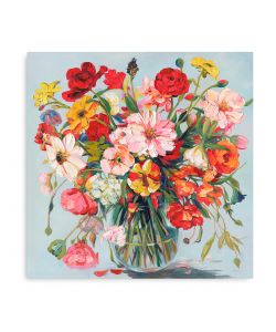 Domo Mea Dipinto Decorativo su Tela - Mazzo di Fiori - 100 x 100 cm