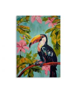 Domo Mea Dipinto Decorativo su Tela - Tucano Blue - 50 x 70 cm