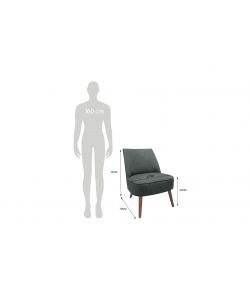 Domo Mea Poltroncina Luna Grigia 57x70x74 cm - Seduta Imbottita Interna