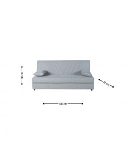 Domo Mea Divano Letto Fiji 3 Posti Grigio Chiaro 180x78 cm - Design Moderno