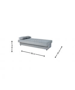 Domo Mea Divano Letto Fiji 3 Posti Grigio Chiaro 180x78 cm - Design Moderno