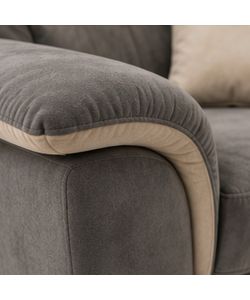 Divano Mikaela 2 Posti in Fibra Effetto Velluto Antracite Silver - 175x90x85cm
