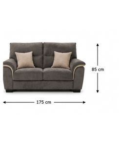 Divano Mikaela 2 Posti in Fibra Effetto Velluto Antracite Silver - 175x90x85cm