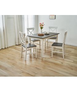 Domo Mea Sedia Dining Smoke Grey e Bianca - Design Moderno 42,5x46,5cm