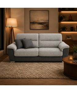 Divano Flora 3 posti Grigio Chiaro Antracite 210x97x95 cm