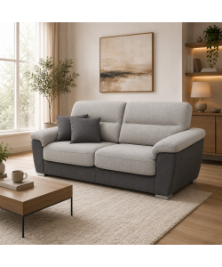 Divano Flora 3 posti Grigio Chiaro Antracite 210x97x95 cm