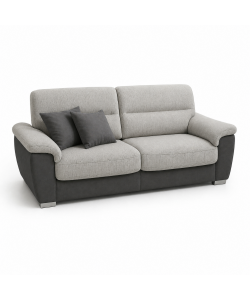 Divano Flora 3 posti Grigio Chiaro Antracite 210x97x95 cm