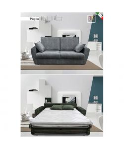 Domo Mea Divano Letto Puglia Grigio 3 Posti - 198x103x100 cm