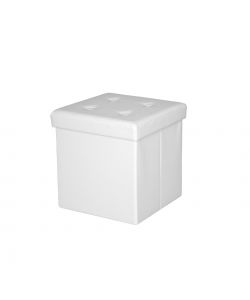 Domo Mea Pouf Pieghevole Salvaspazio - Bianco - 38x38x38cm