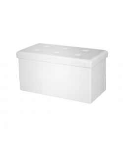 Domo Mea Pouf Contenitore Pieghevole Salvaspazio Bianco - 76x38x38 cm