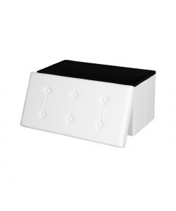 Domo Mea Pouf Contenitore Pieghevole Salvaspazio Bianco - 76x38x38 cm