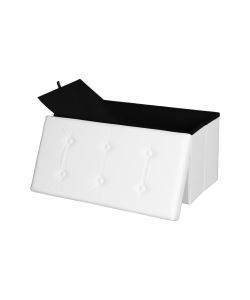 Domo Mea Pouf Contenitore Pieghevole Salvaspazio Bianco - 76x38x38 cm