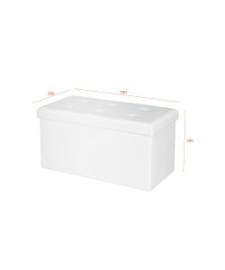 Domo Mea Pouf Contenitore Pieghevole Salvaspazio Bianco - 76x38x38 cm