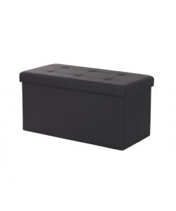 Domo Mea Pouf Contenitore Pieghevole Salvaspazio Nero - 76x38x38 cm