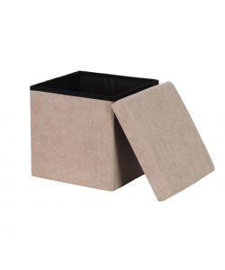 Domo Mea Pouf Pieghevole Salvaspazio - Beige - 38x38x38 cm