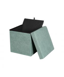 Domo Mea Pouf Contenitore Pieghevole Color Verde Salvia - 38x38x38 cm