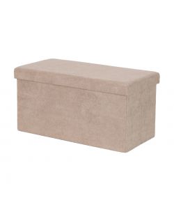 Domo Mea Pouf Contenitore Pieghevole Salvaspazio Beige - 76x38x38 cm